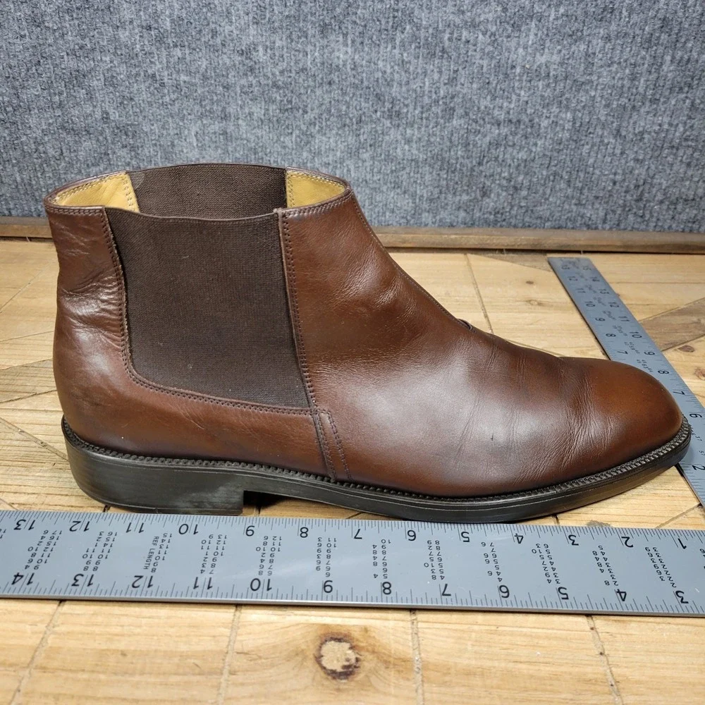 Salvatore Ferragamo Mens 13 D Brown Leather Chelsea‎ Boots Dress Shoes